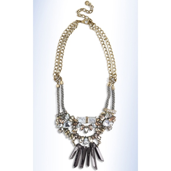 BaubleBar Antiqued Gold-Tone 'Imelda' Multi-Stone & Crystal Bib Necklace - Picture 2 of 2
